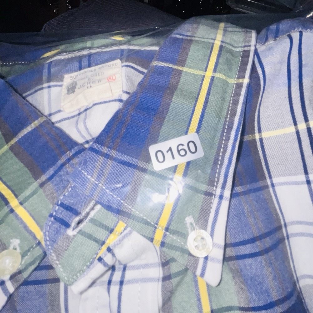 Men's XL J.Crew Sunwashed Oxford Long Sleeve Button Up Plaid Shirt 100% Cotton - Picture 10 of 10